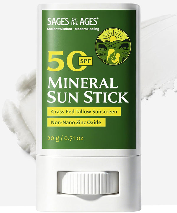 SPF 50 Mineral Sun Stick | Grass-Fed Tallow | Non-Nano Zinc | Ancient Nourishment