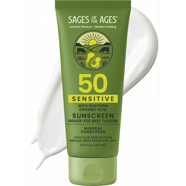 Sages of the Ages grass-fed tallow mineral sunscreen SPF 50