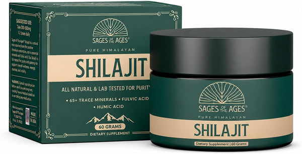 Sages of the Ages pure Himalayan shilajit resin jar