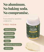 Grass-Fed Tallow Magnesium & Zinc Deodorant