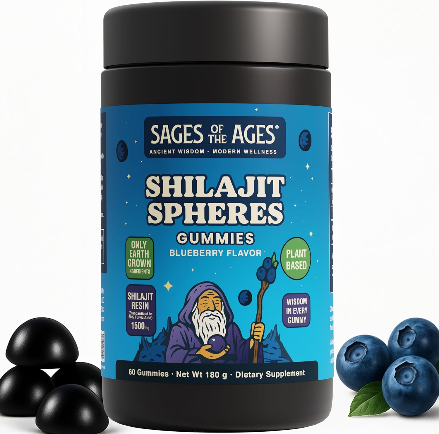 Shilajit Gummies-1500mg per Serving – Plant-Based, Sugar-Free
