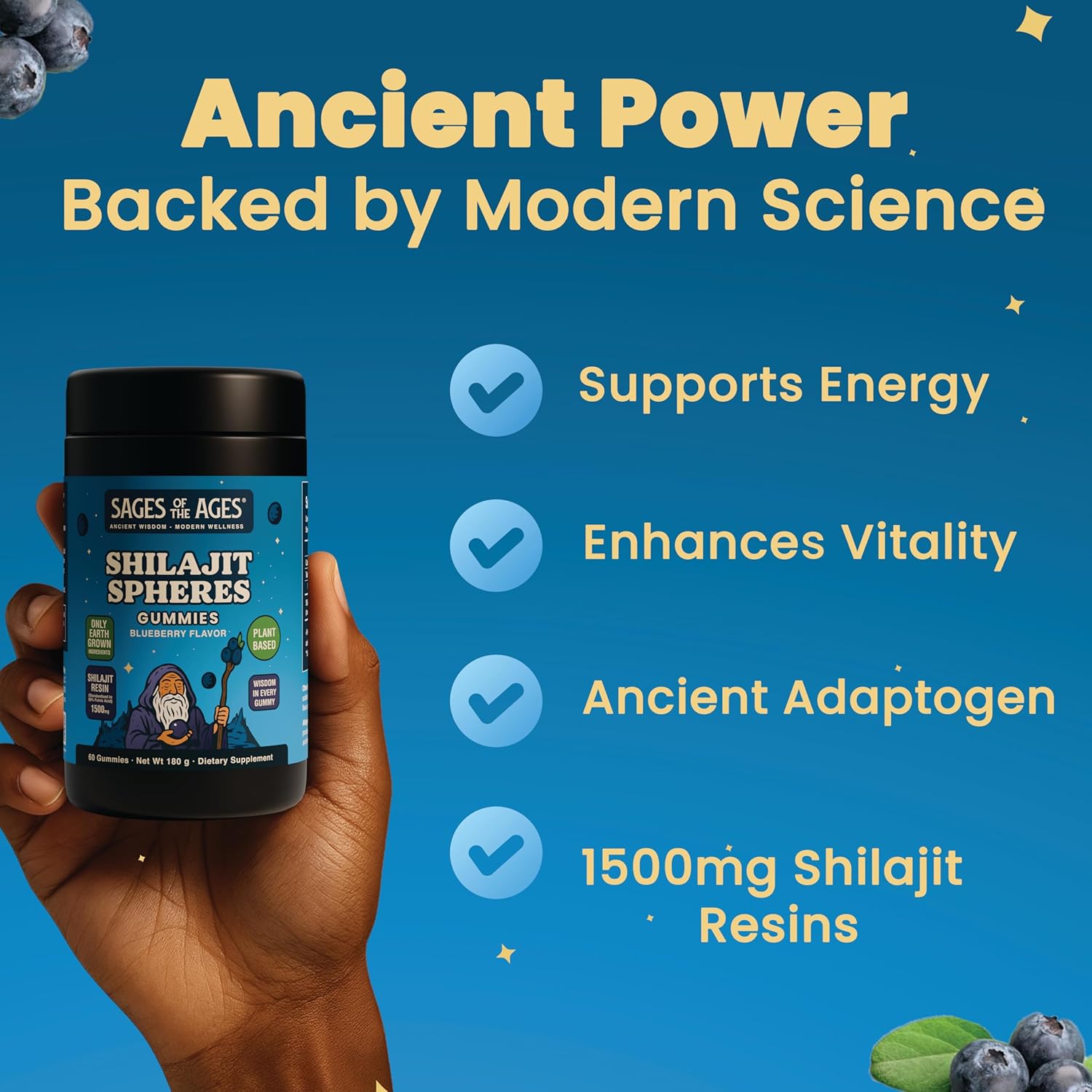 Shilajit Gummies-1500mg per Serving – Plant-Based, Sugar-Free
