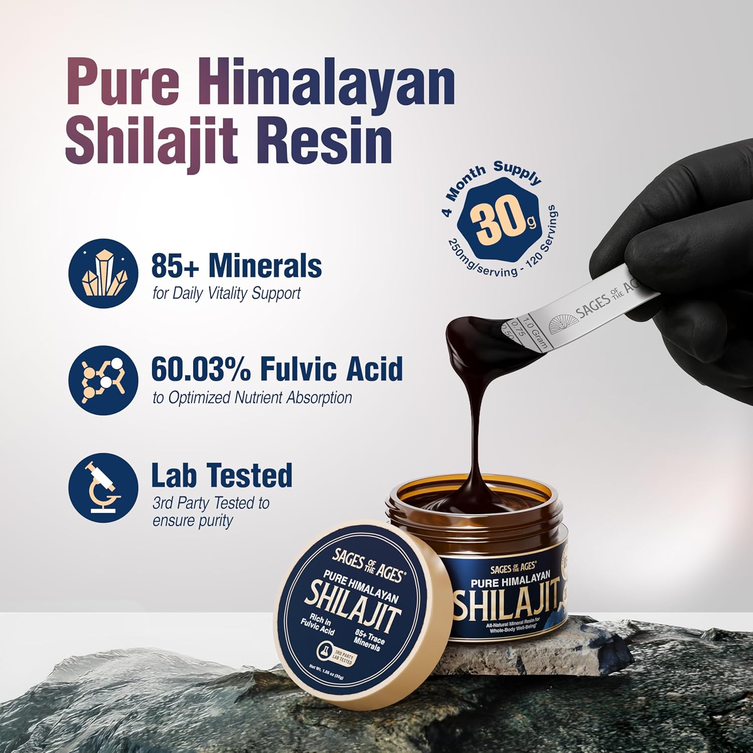 Sages Of The Ages™ Pure Himalayan Shilajit Resin - 30 Grams