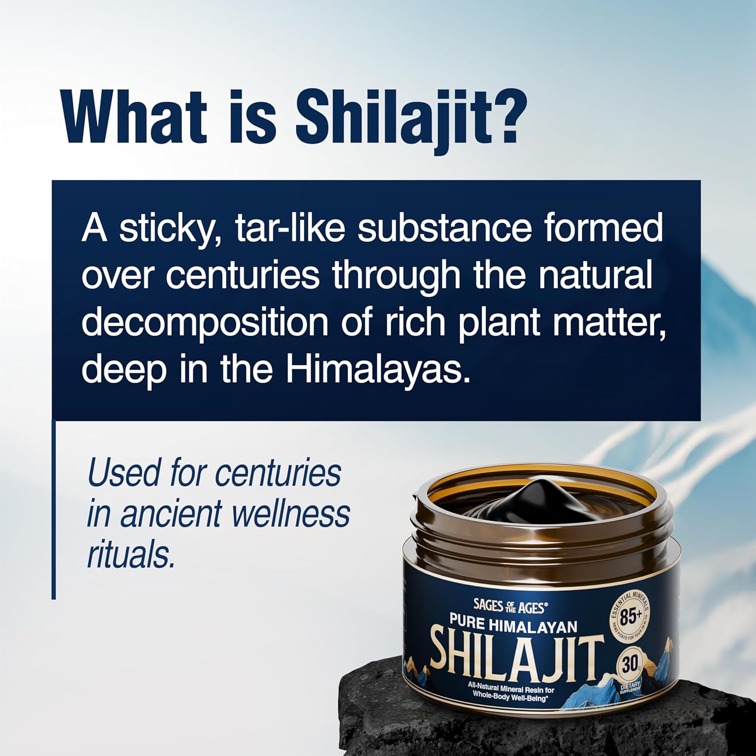 Sages Of The Ages™ Pure Himalayan Shilajit Resin - 30 Grams