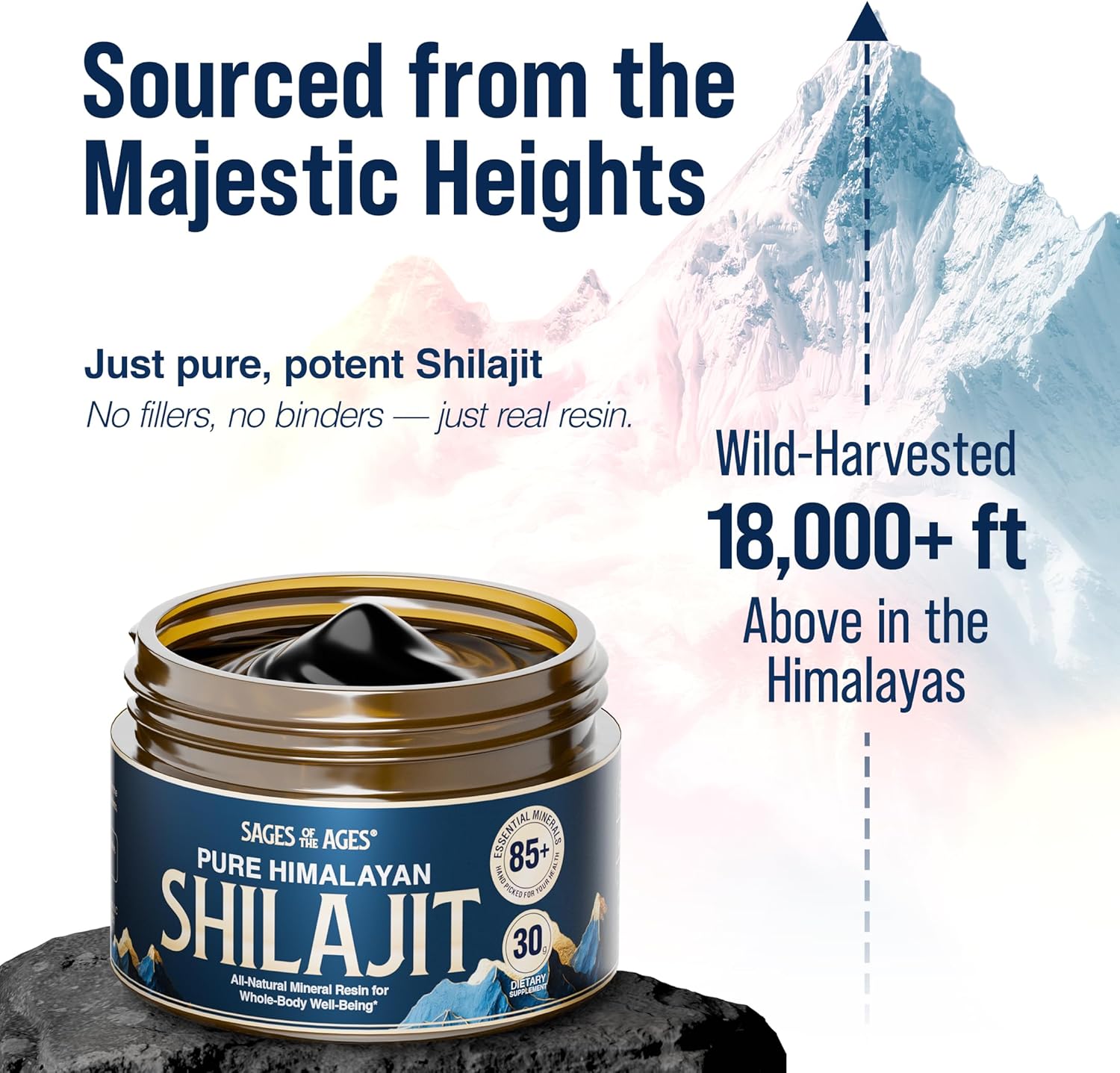 Sages Of The Ages™ Pure Himalayan Shilajit Resin - 30 Grams