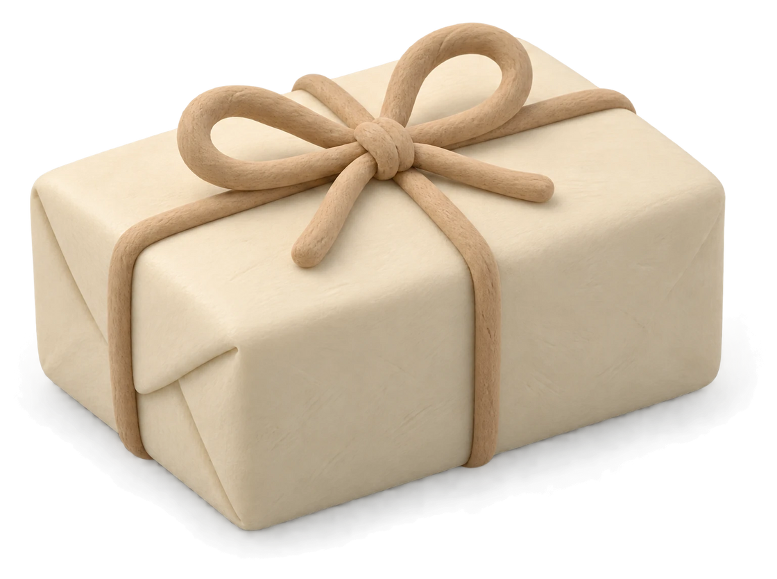 A small parcel in plain paper tied with twine